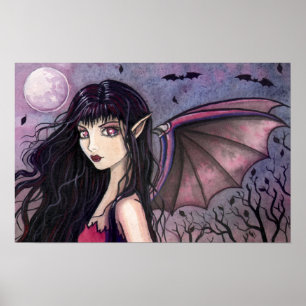 Kleine Fledermaus Mädchen Vampir Gothic Feen Poste Poster