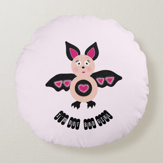 Kleine Fledermaus Rundes Kissen (Vorderseite)