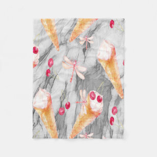 Kleine Fleeceblanken mit Eiscremekonen Fleecedecke