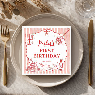 Kleine-Fleischklößchen-Italienische-Pasta-Birthday Serviette