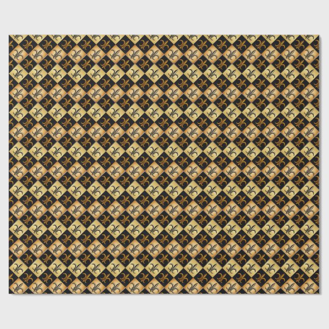 Kleine Fleur-de-Lis-Fliese Geschenkpapier (Flach)
