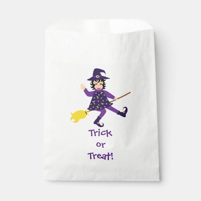 Kleine fliegende Hexe Geschenktütchen (Vorderseite)