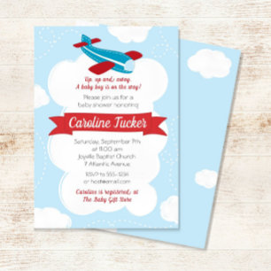 Kleine Flieger Flugzeug Baby Shower Einladung