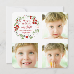 Kleine Florale Kranz Feiertags-Postkarte Feiertagskarte