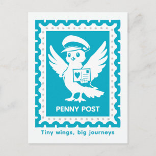 Kleine Flügel, große Reisen Penny Post Postkarte