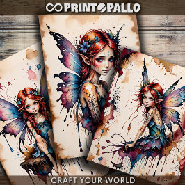 Kleine Flügelmärchen (Tinker Bell) in Aquarell - Geschenkpapier Set