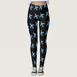 Kleine Flugzeuge Leggings (schwarz)
