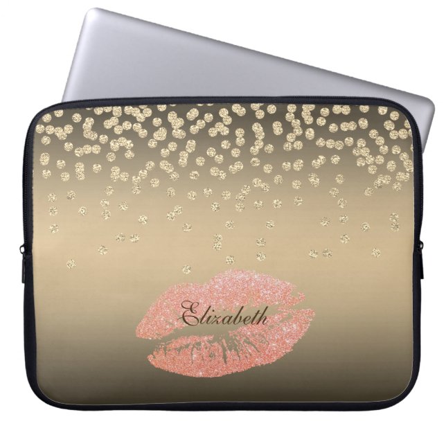 Kleine Foil-Confetty oder Diamant, Lippen Personal Laptopschutzhülle (Vorderseite)