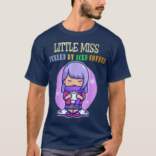 Kleine Frau, die von einem Kaffee-Kaffee-Funny-Kaf T-Shirt
