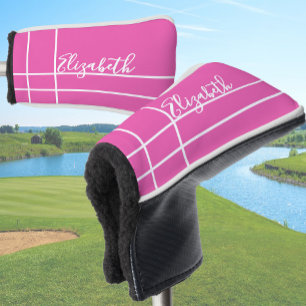 Kleine Frauen mit hellrosa minimalistischem indivi Golf Headcover