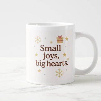 Kleine Freuden, große Herzen | Cozy Christmas Tass Jumbo-Tasse