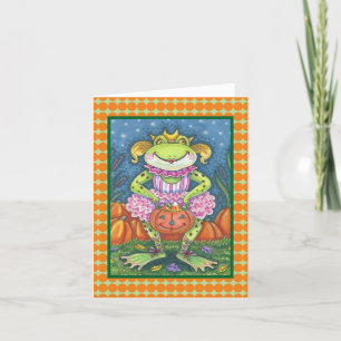 KLEINE FROG HOPPY HALLOWEEN NOTE CARD Verse Karte