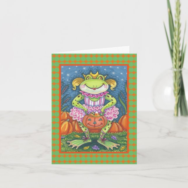 KLEINE FROG HOPPY HALLOWEEN NOTE CARD Verse Karte (Vorderseite)