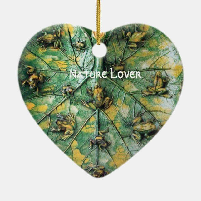 KLEINE FRONEN AUF EINER GRÜNEN LEAF KERAMIKORNAMENT (Hinten)