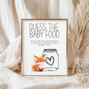 Kleine Fuchs-Rate-Babynahrung-Baby-Shower-Spiel Poster