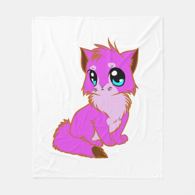 KLEINE Fuchsia, PINK UND BROWN KÜCHE Fleecedecke (Vorderseite)