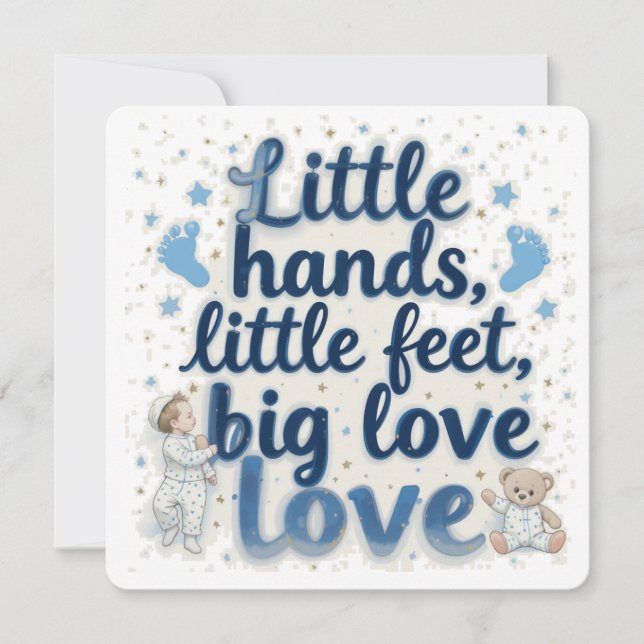 Kleine Füße Babydusche Save The Date (Vorderseite)