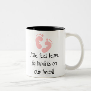 Kleine Füße Große Abdrücke Rosa Zweifarbige Tasse