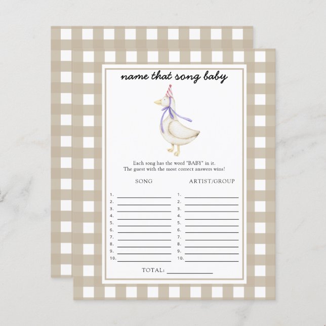 Kleine Gans - Name dieses Baby Song (Vorne/Hinten)