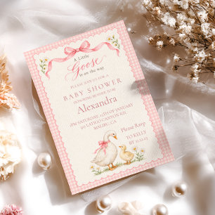 Kleine-Gans-Rosa-Kokette-Baby-Party Einladung