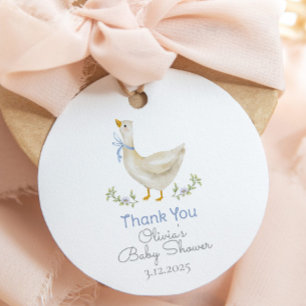 Kleine Gänse Aquarell Babydusche Danke Geschenkanhänger
