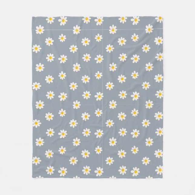 Kleine Gänseblümchen - staubgrau Fleecedecke (Vorderseite)