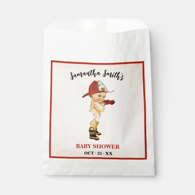 Kleine Gastgeschenk-Bag für Feuerwehrmänner Geschenktütchen (Vorderseite)