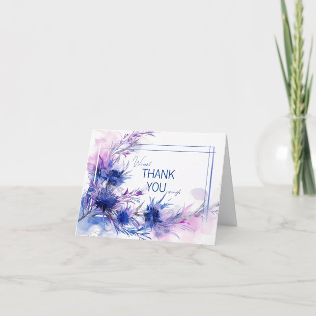 Kleine gefaltete Cornflower Reverie Dankeskarte (Vorderseite)