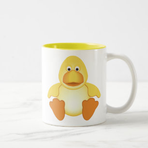 Kleine gelbe Ente Zweifarbige Tasse