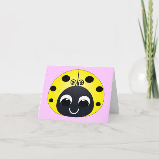 Kleine gelbe Ladybug-Karte Karte