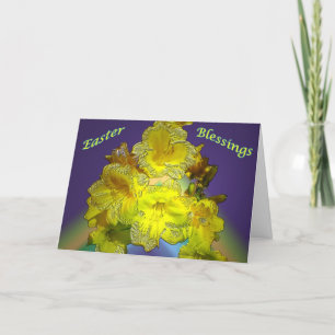 Kleine Gelbe Lilien Ostersegnung Karte