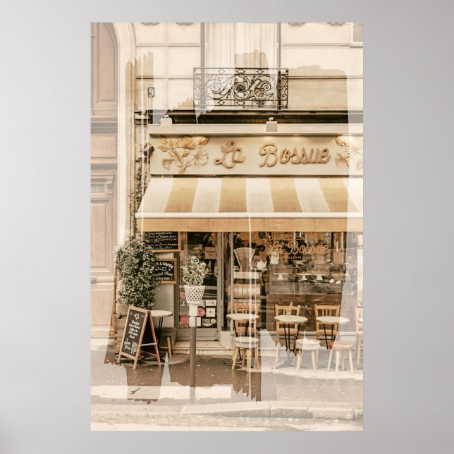 Kleine gemütliche Bäckerei Frühstück Place Paris Poster (Vorne)