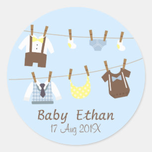Kleine-Gentleman-Baby-Partygeschenke für Jungen Runder Aufkleber