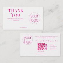 Kleine Geschäft-Logo-Dankeschön-QR-Karte Blush-Pin