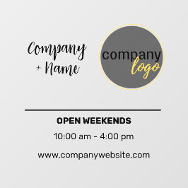 KLEINE GESCHÄFTSGESCHÄFTSSTUNDEN LOGO-MARKIERUNG FENSTERAUFKLEBER