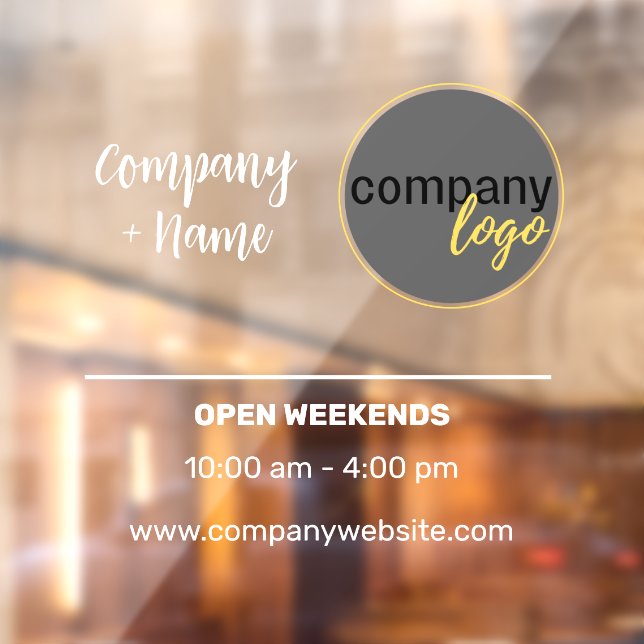 KLEINE GESCHÄFTSGESCHÄFTSSTUNDEN LOGO-MARKIERUNG FENSTERAUFKLEBER (Blatt 2)