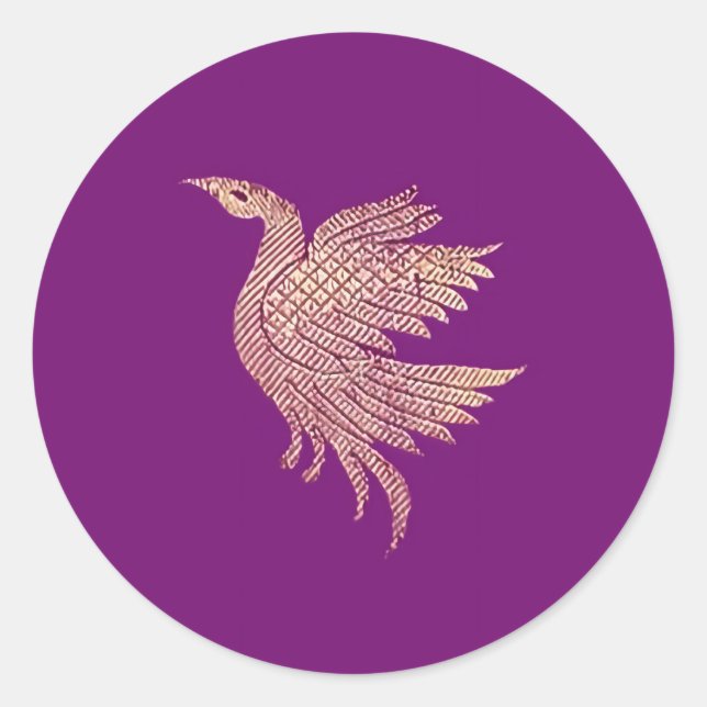 Kleine Geschenk aus Gold und lila Vogelarten Runder Aufkleber (Vorderseite)
