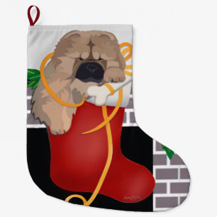kleine Geschenk Chow Welpe Xmas Strumpf Großer Weihnachtsstrumpf