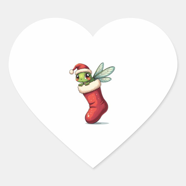 Kleine Geschenk Dragonfly Herz-Aufkleber (Vorderseite)