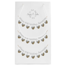 kleine Geschenktasche des Perlenherz-Hochzeitstags Kleine Geschenktüte