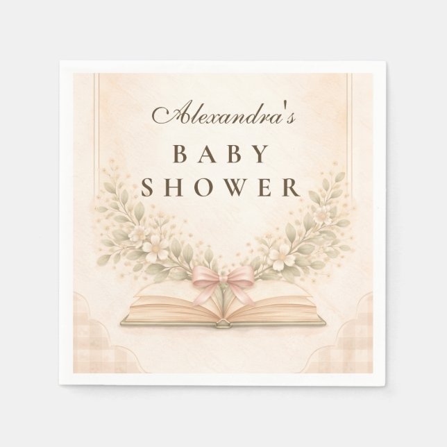 Kleine Geschichte Beginnt Baby Shower Serviette (Vorderseite)