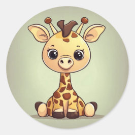 Kleine Giraffe Runder Aufkleber