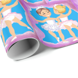 Kleine Girl Ballet Tänzer mit Lila Rahmen Geschenkpapier