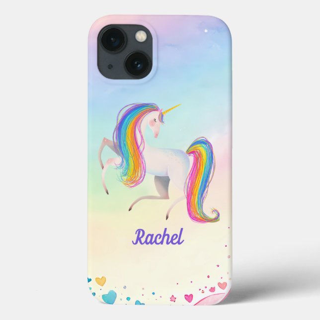 Kleine Girls farbenfrohe Fantasie Unicorn Case-Mate iPhone Hülle (Rückseite)
