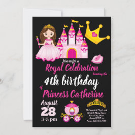Kleine Girls Princess Burg Tiara Geburtstagsparty Einladung