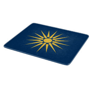 Kleine Glas-Schneidbrett mit der Flagge von Mazedo Schneidebrett