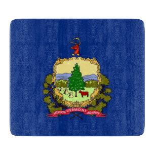 Kleine Glasschneidplatte mit der Flagge Vermont Schneidebrett