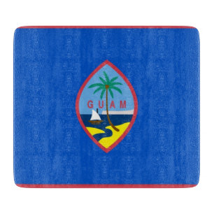 Kleine Glasschneidplatte mit der Flagge von Guam Schneidebrett