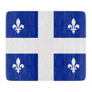 Kleine Glasschneidplatte mit der Flagge von Quebec Schneidebrett