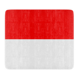 Kleine Glasschneidplatte mit Flagge Indonesiens Schneidebrett